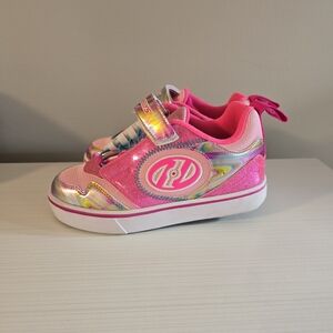 Kids Pink and Silver Shoes Heelys